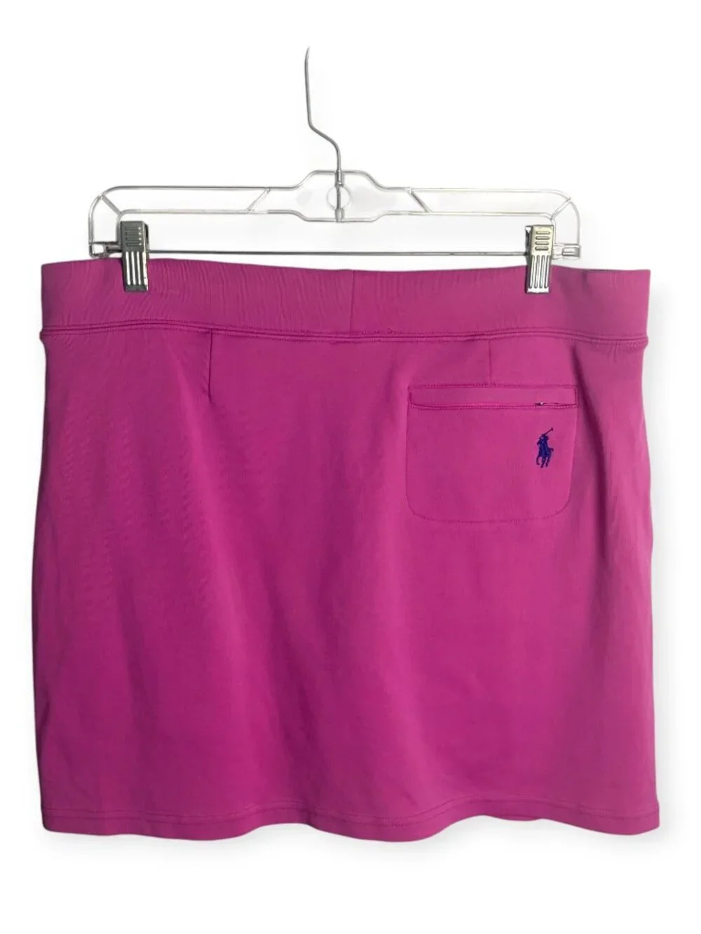 Ralph Lauren Golf Size L Skort Pink Navy Stripe Tennis Skirt Preppy Pull On Gym